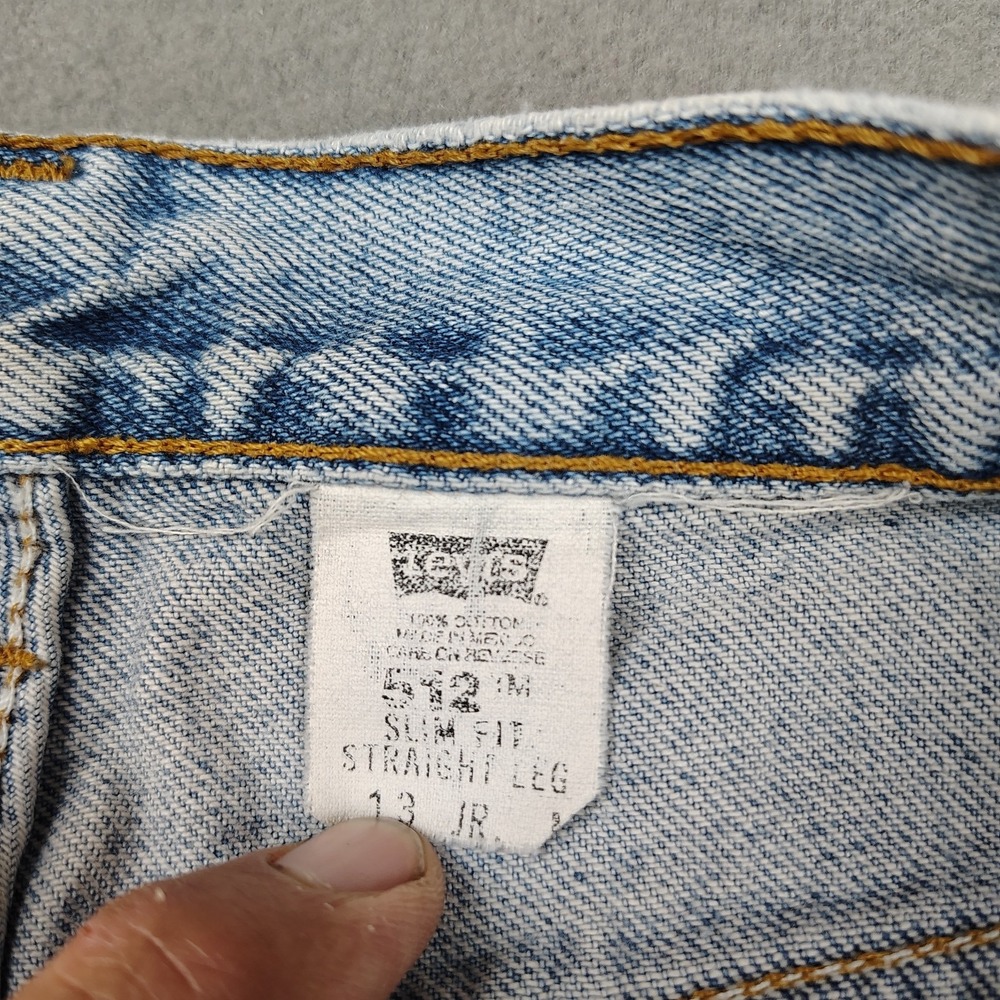 Vintage 90s Levis 512 Jeans Women 13 (Fits 8/9) Blue Straight Leg Grunge Biker - Picture 7 of 13